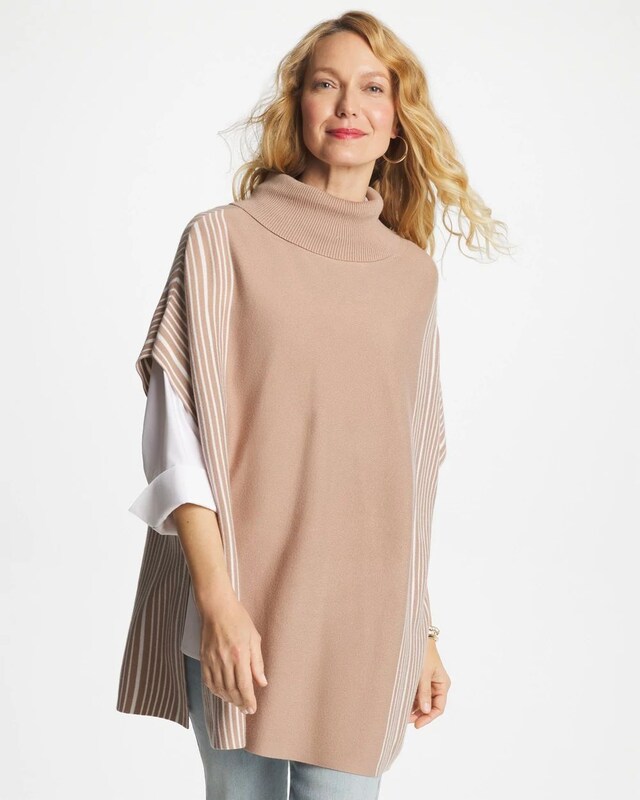 Turtleneck Sweater Poncho - image 1
